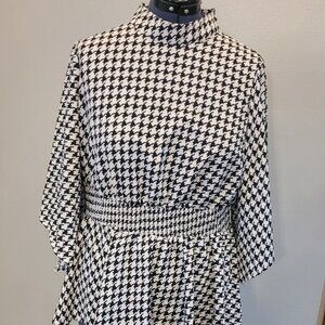 Women's  Plus Size Houndstooth Print Plaid blouse